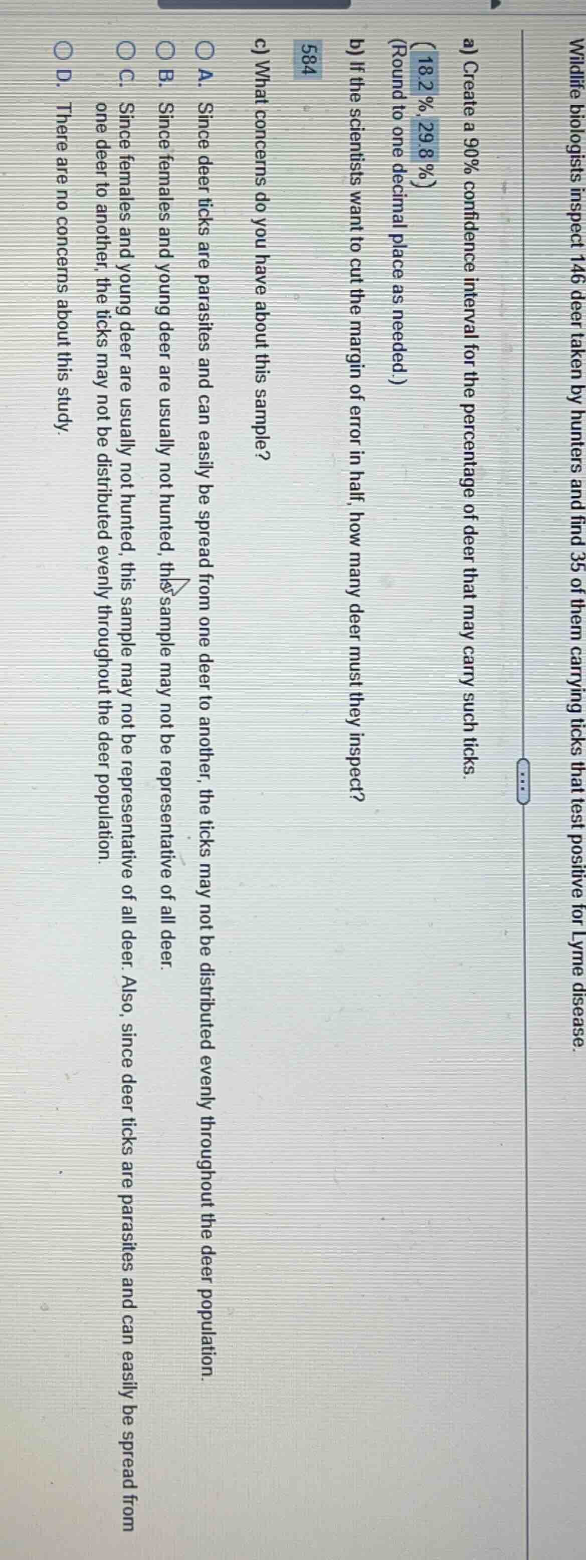 wildlife biologists inspect 146 deer taken by hunters and find 35 of th…