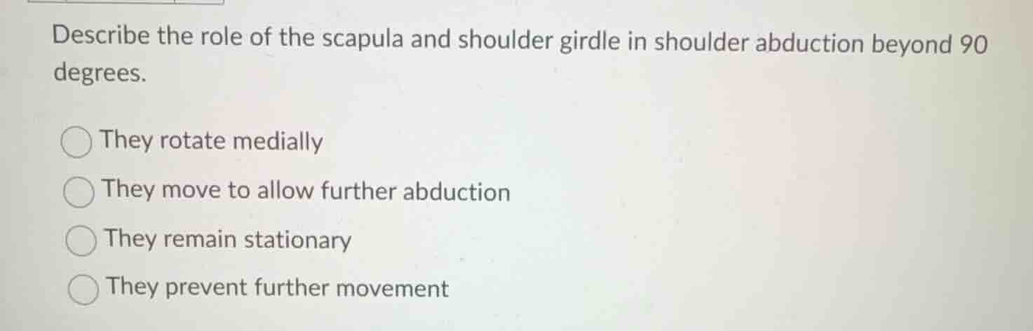 describe the role of the scapula and shoulder girdle in shoulder abduct…