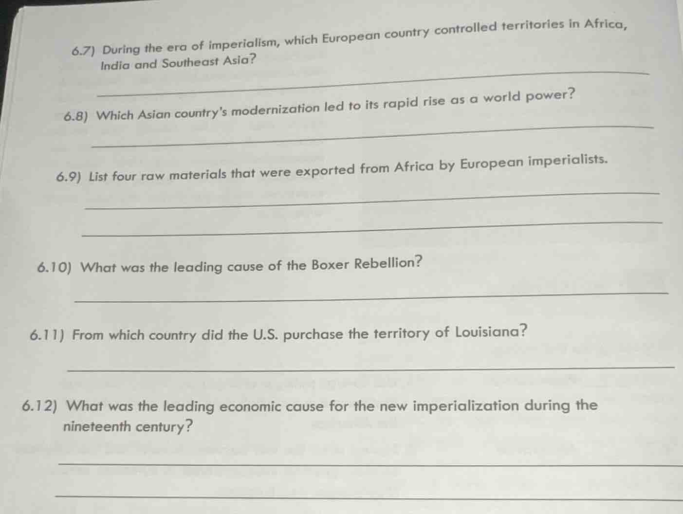 6.7) during the era of imperialism, which european country controlled t…
