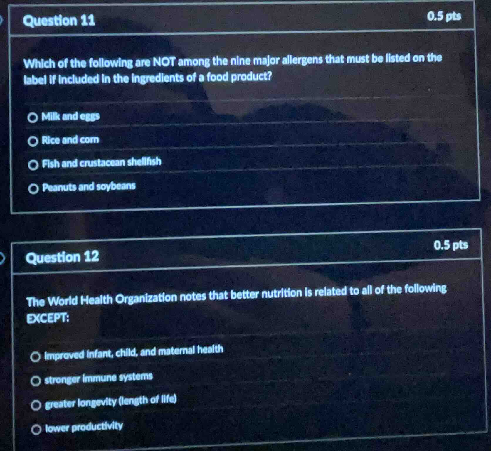 question 11 0.5 pts which of the following are not among the nine major…