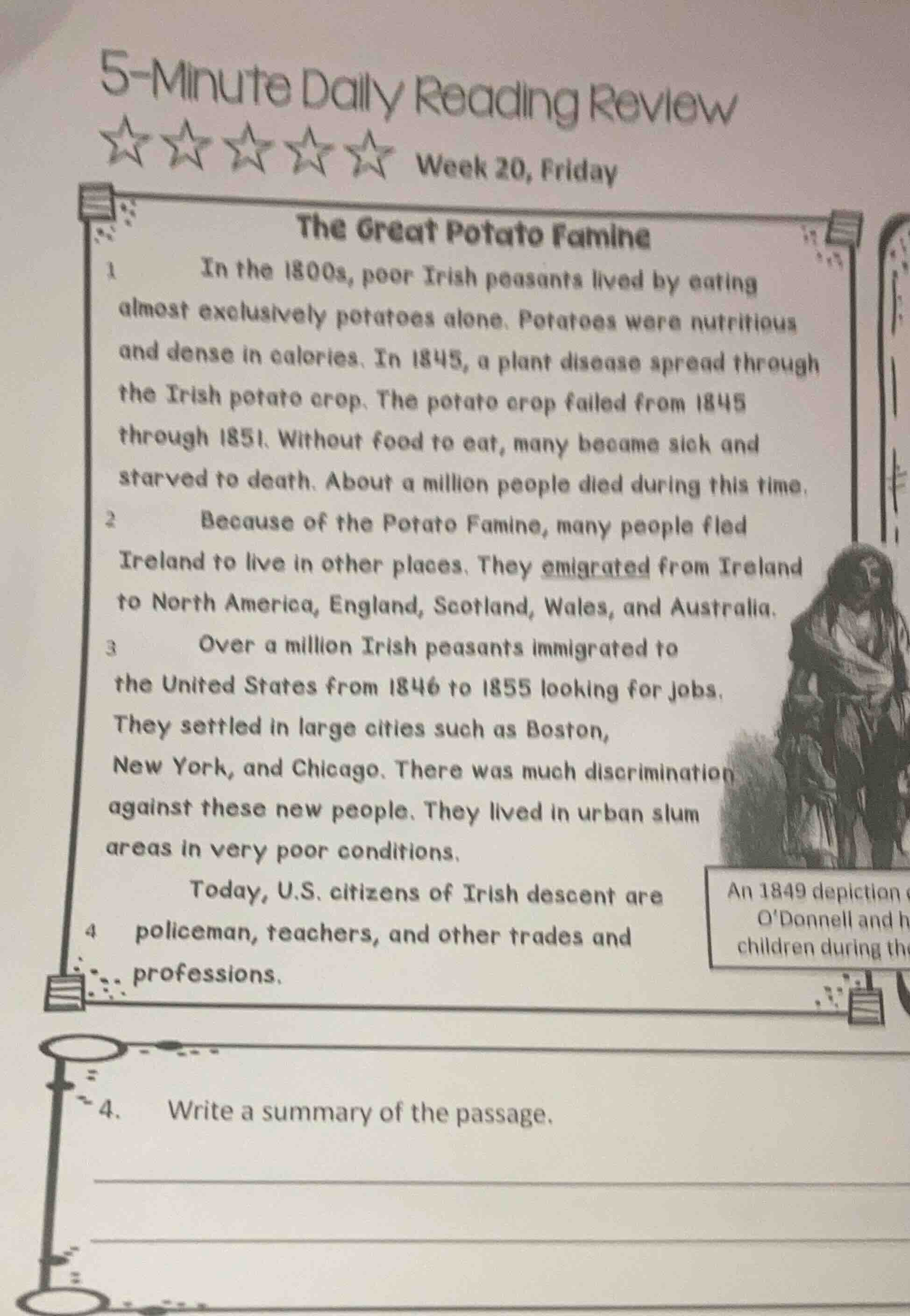 5-minute daily reading review week 20, friday the great potato famine 1…