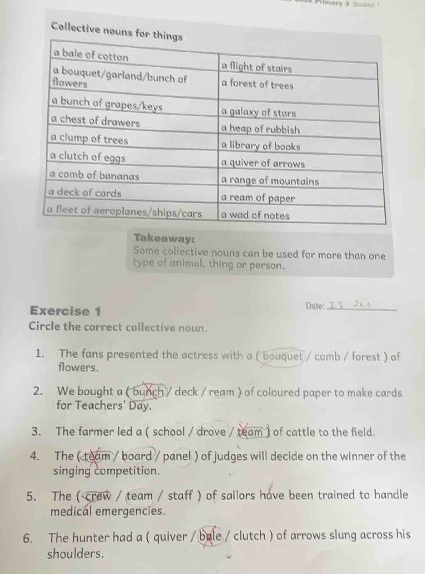 collective nouns for things a bale of cotton a flight of stairs a bouqu…