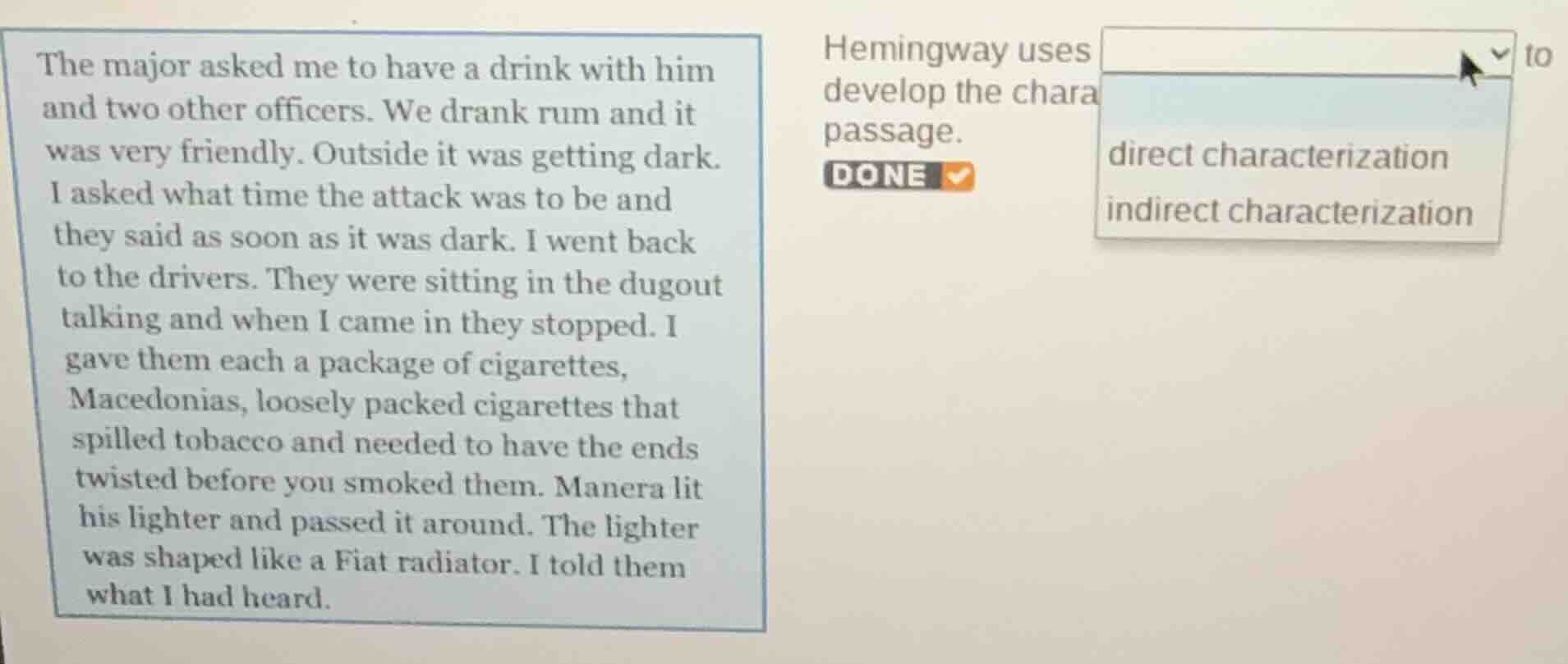 the major asked me to have a drink with him and two other officers. we …