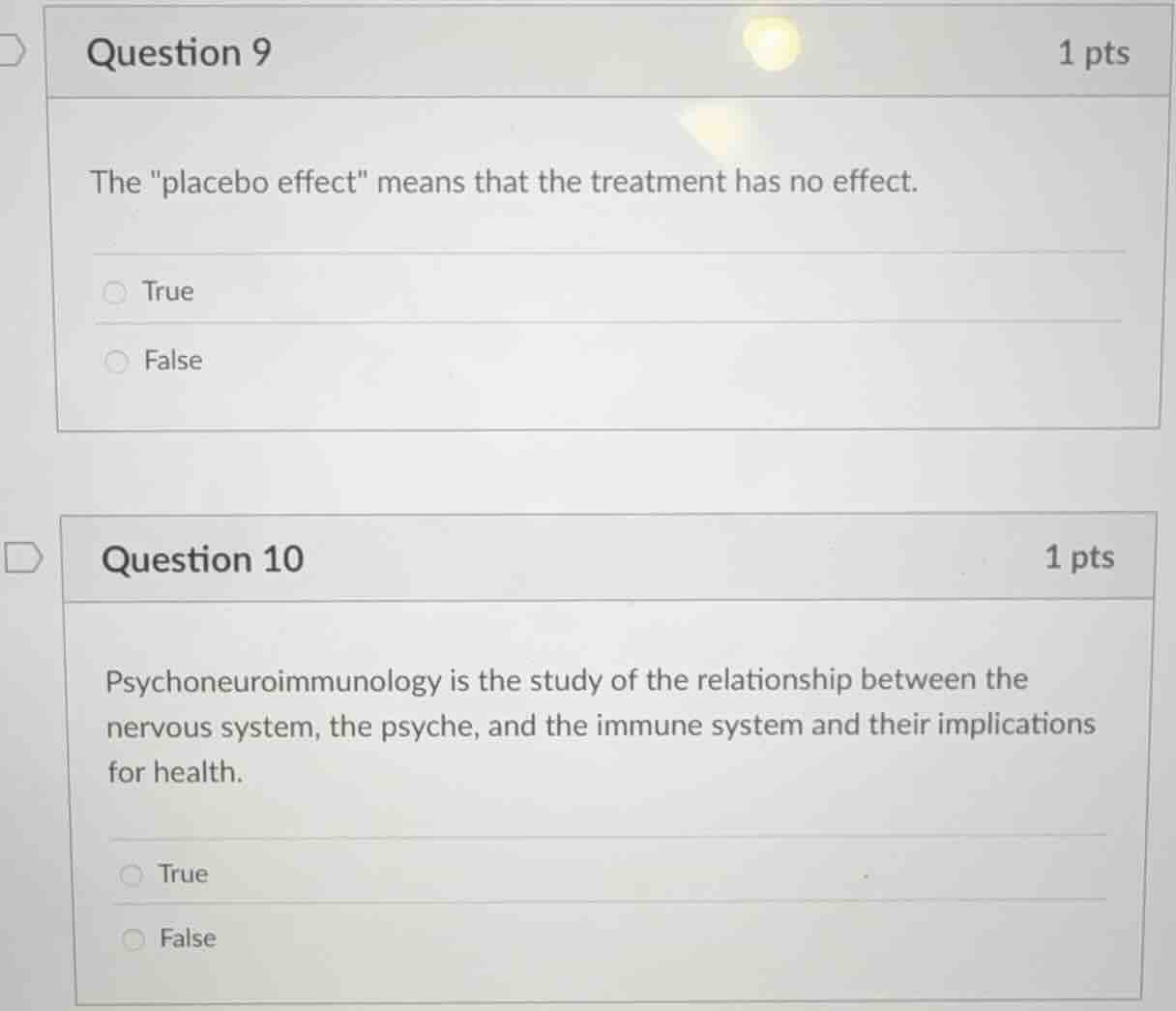 question 9 the \placebo effect\ means that the treatment has no effect.…
