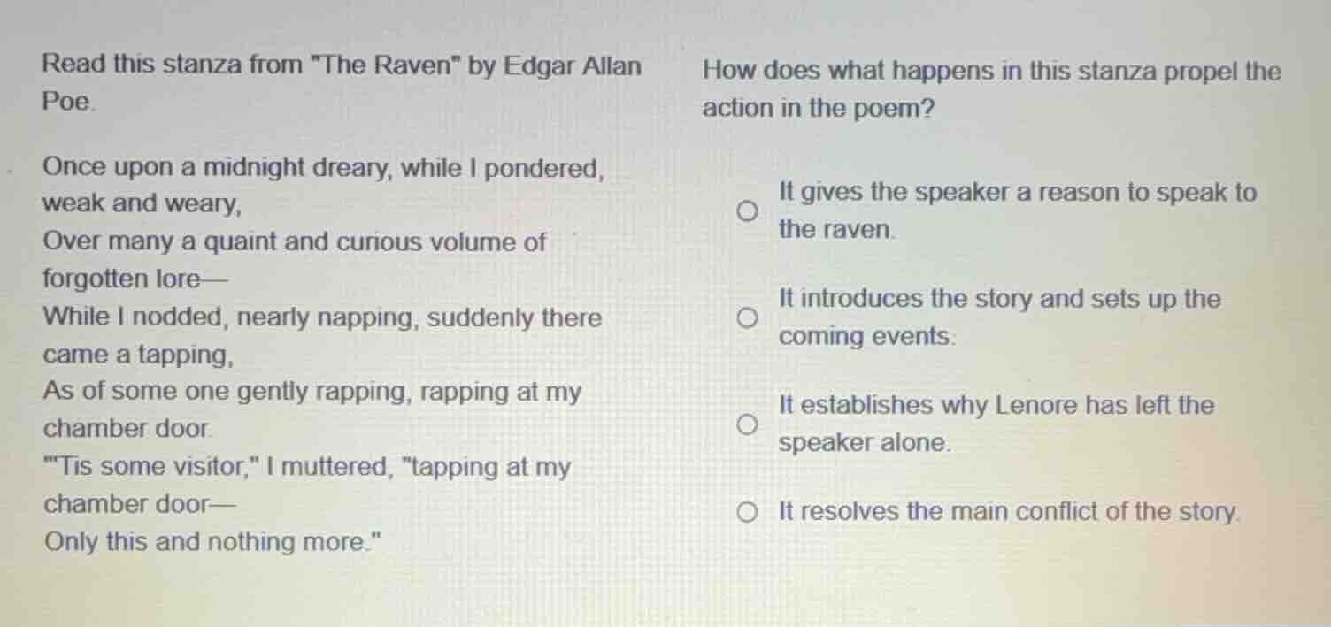 read this stanza from \the raven\ by edgar allan poe. once upon a midni…