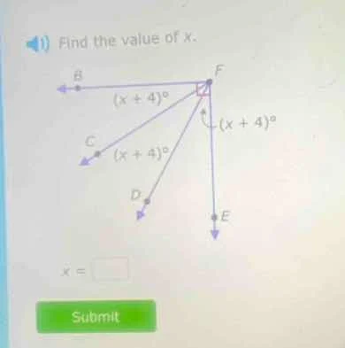 find the value of x. x = \\square submit