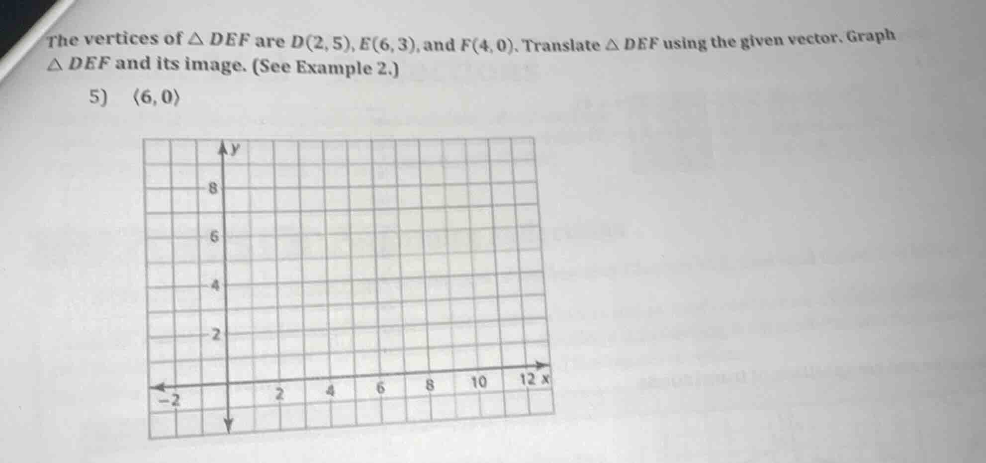 the vertices of $\\triangle def$ are $d(2, 5)$, $e(6, 3)$, and $f(4, 0)…