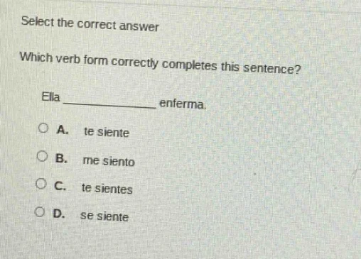 select the correct answer which verb form correctly completes this sent…
