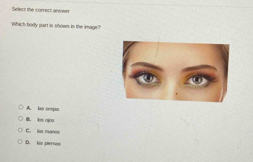 select the correct answer which body part is shown in the image? a. las…