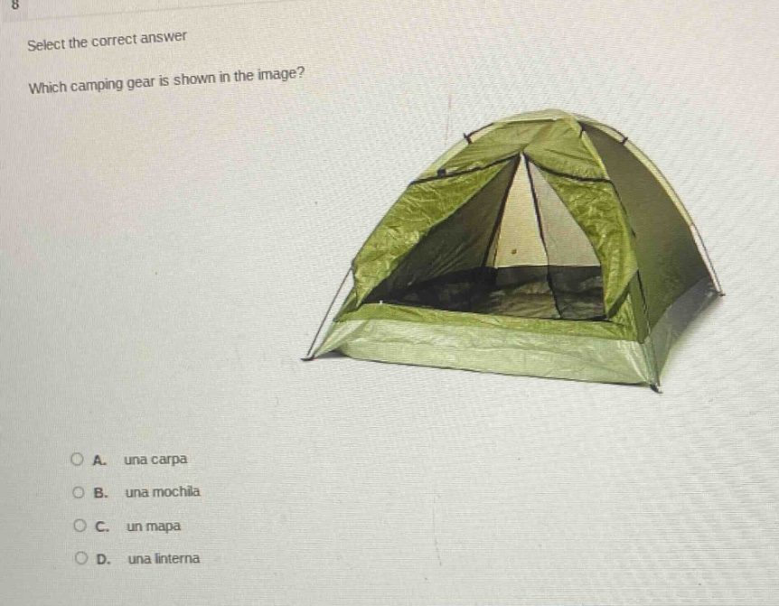 select the correct answer which camping gear is shown in the image? a. …