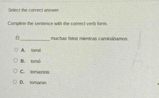 select the correct answer. complete the sentence with the correct verb …