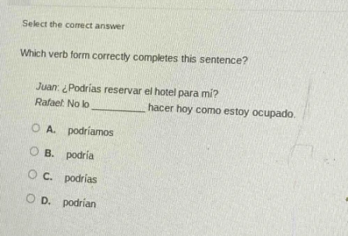 select the correct answer which verb form correctly completes this sent…