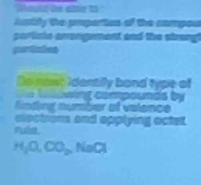 identify the properties of the compou particle arrangement and the stre…