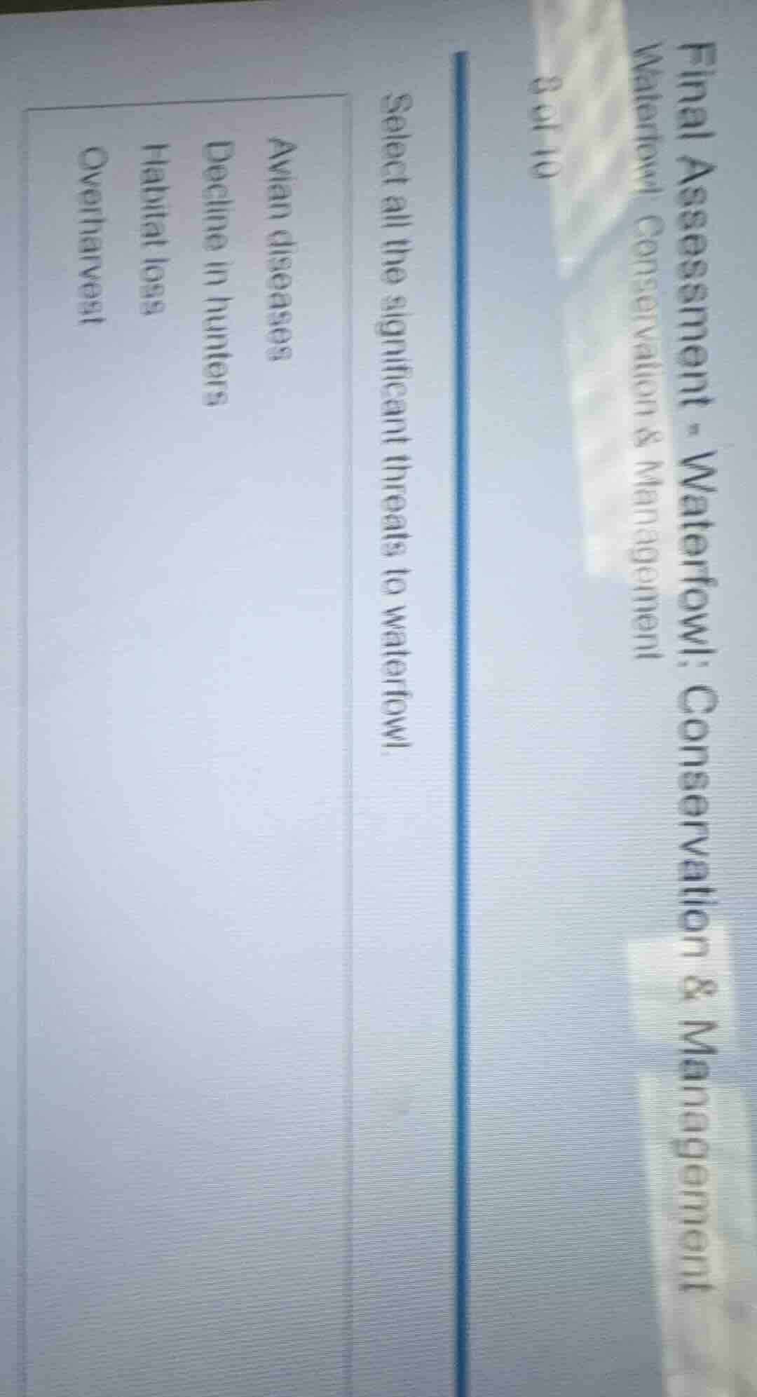 final assessment - waterfowl: conservation & management waterfowl conse…