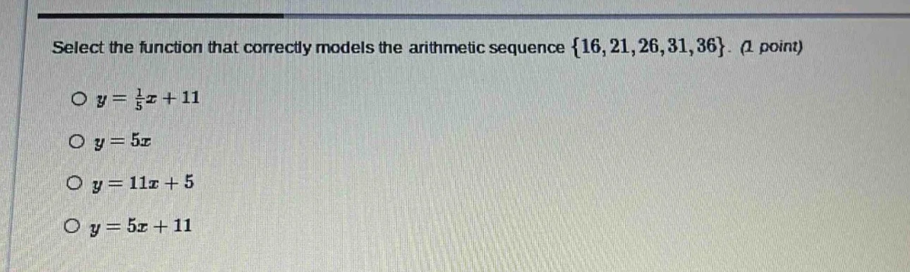 select the function that correctly models the arithmetic sequence {16,2…