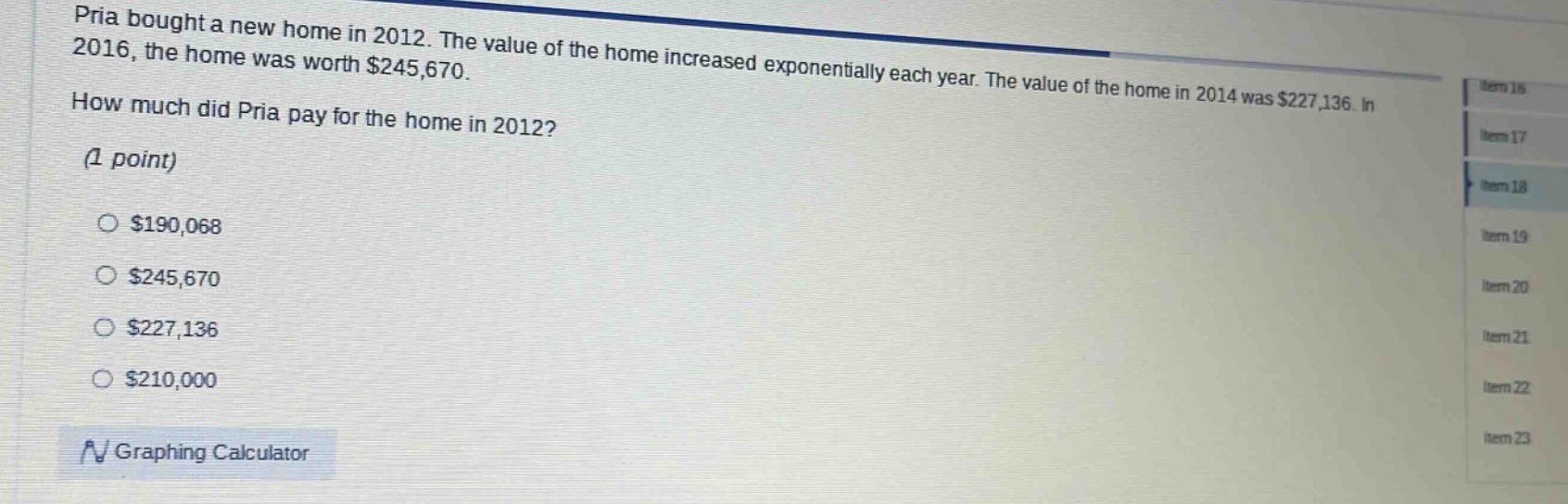 pria bought a new home in 2012. the value of the home increased exponen…