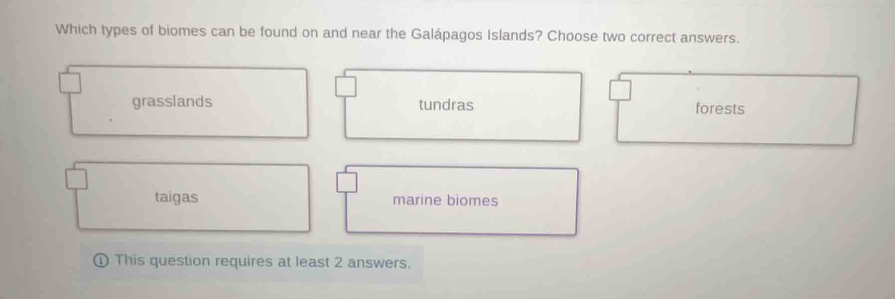 which types of biomes can be found on and near the galápagos islands? c…