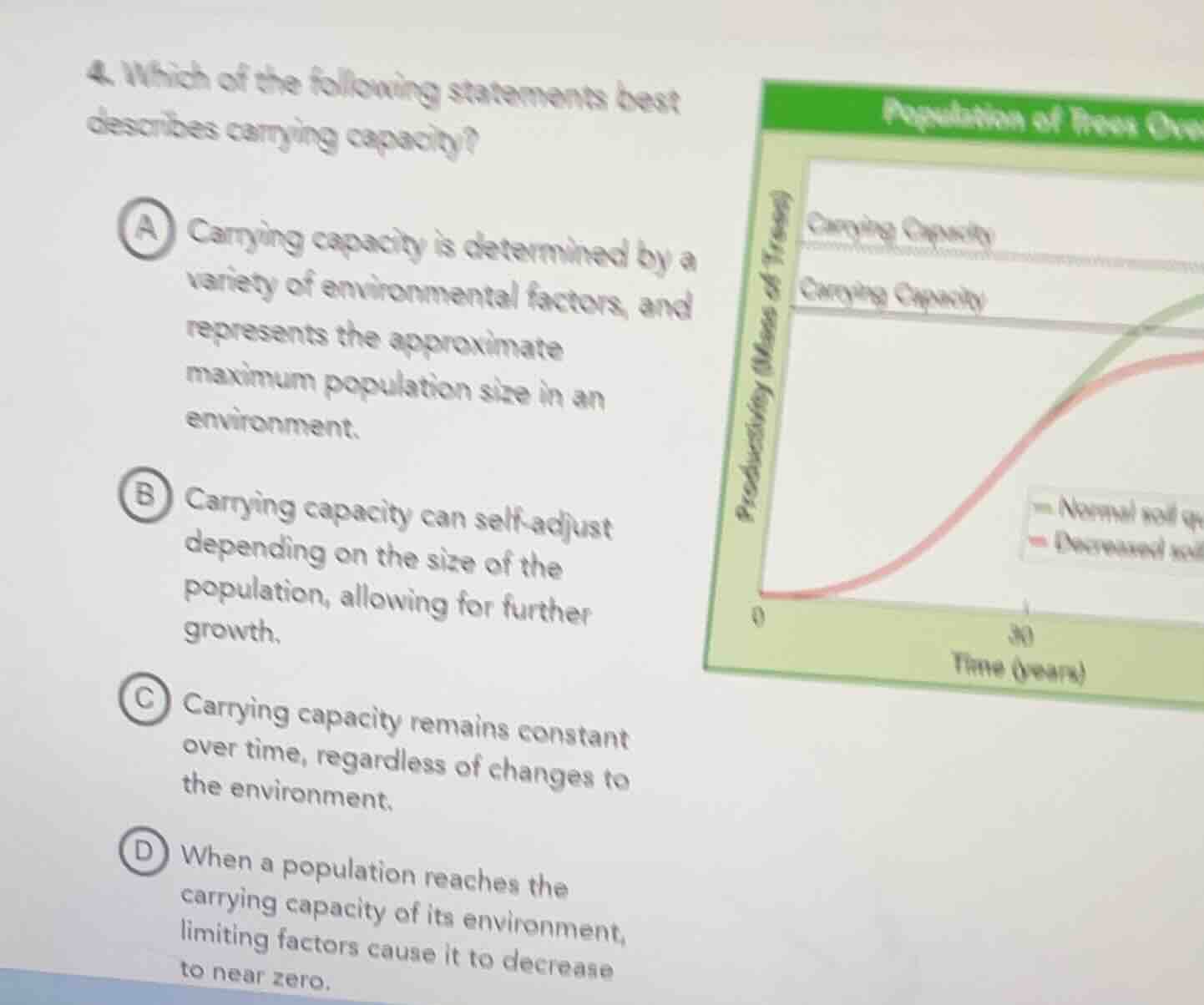 4. which of the following statements best describes carrying capacity? …