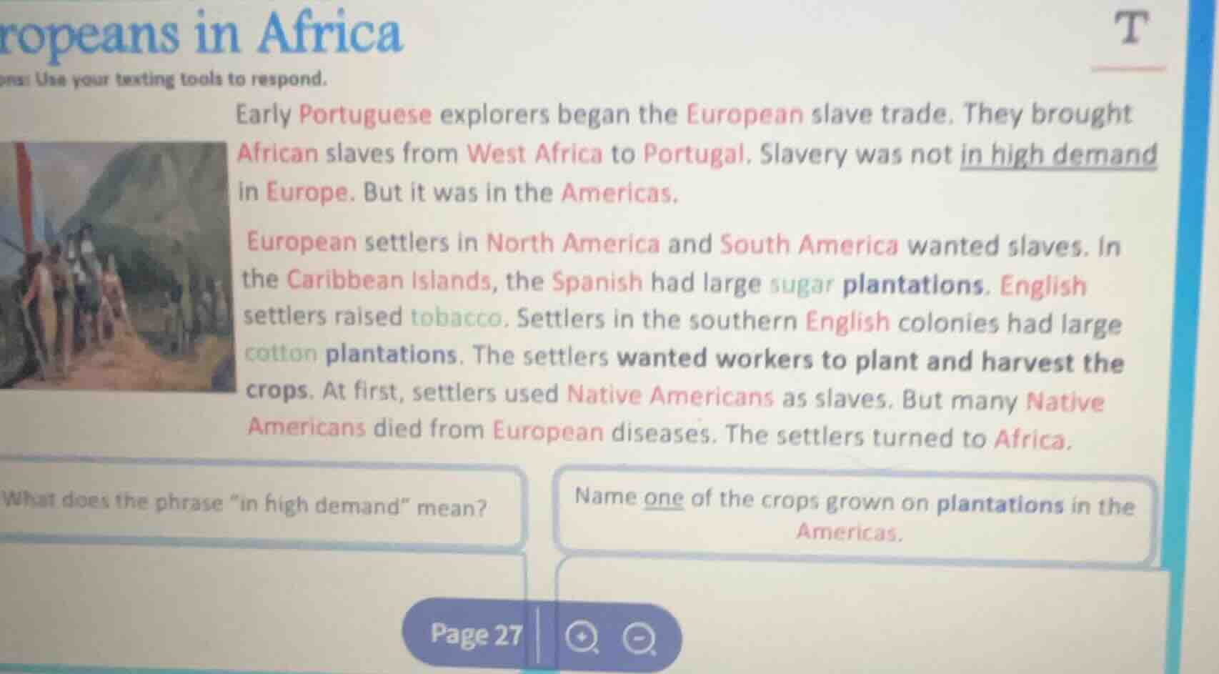 ropeans in africa s: use your texting tools to respond. early portugues…