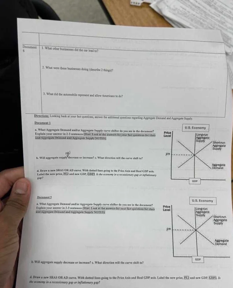 document 6 1. what other businesses did the car lead to? 2. what were t…