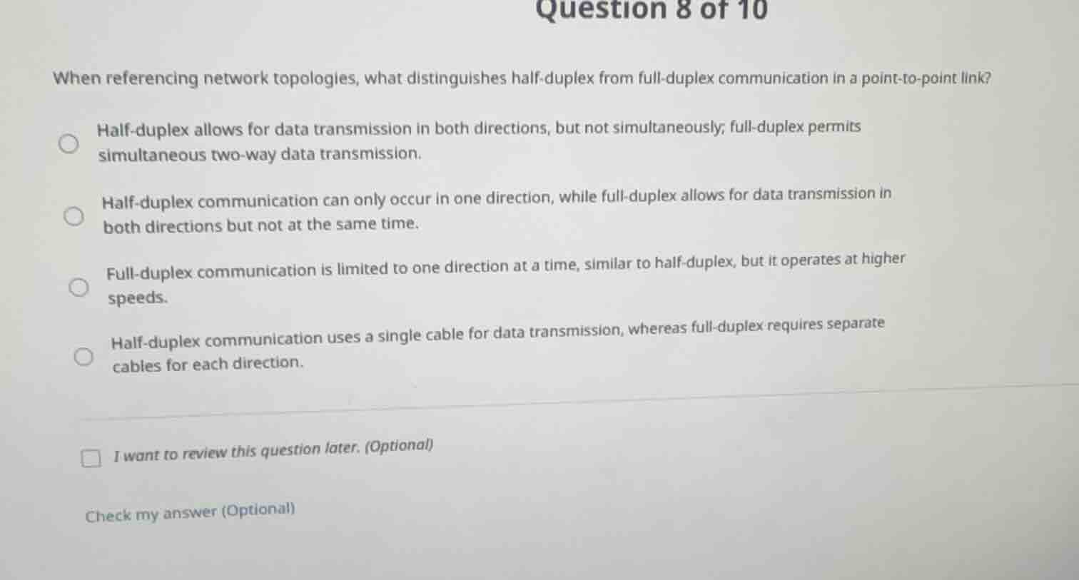 question 8 of 10 when referencing network topologies, what distinguishe…