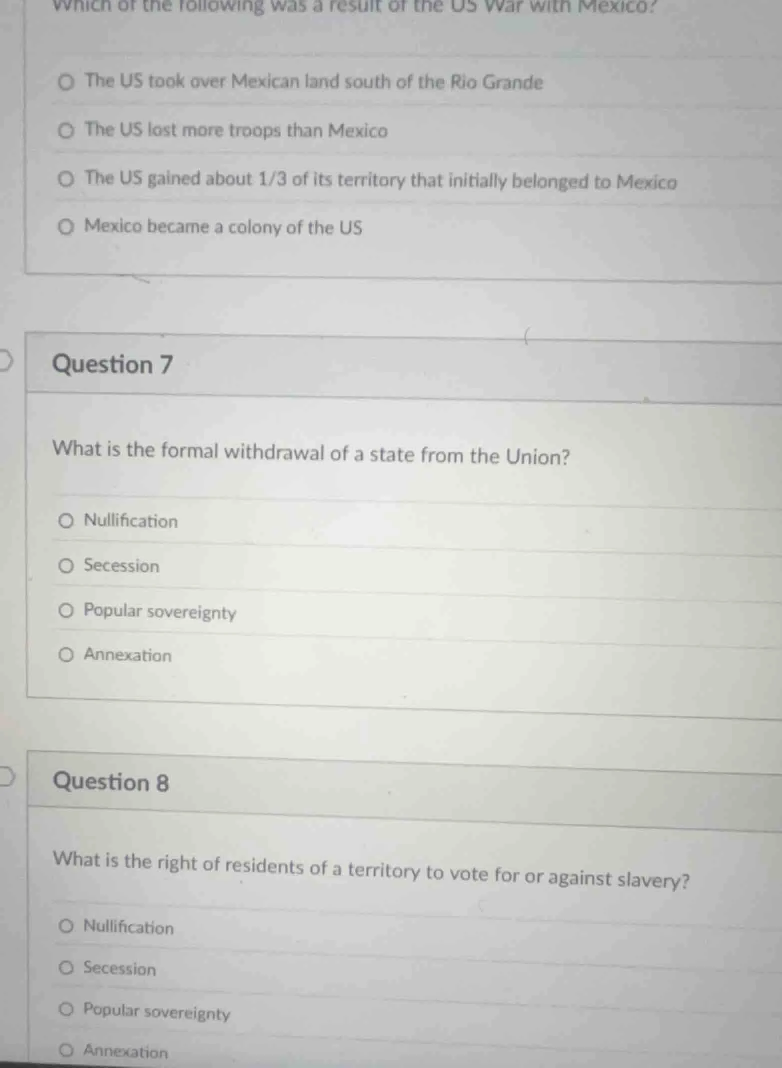 which of the following was a result of the us war with mexico? the us t…