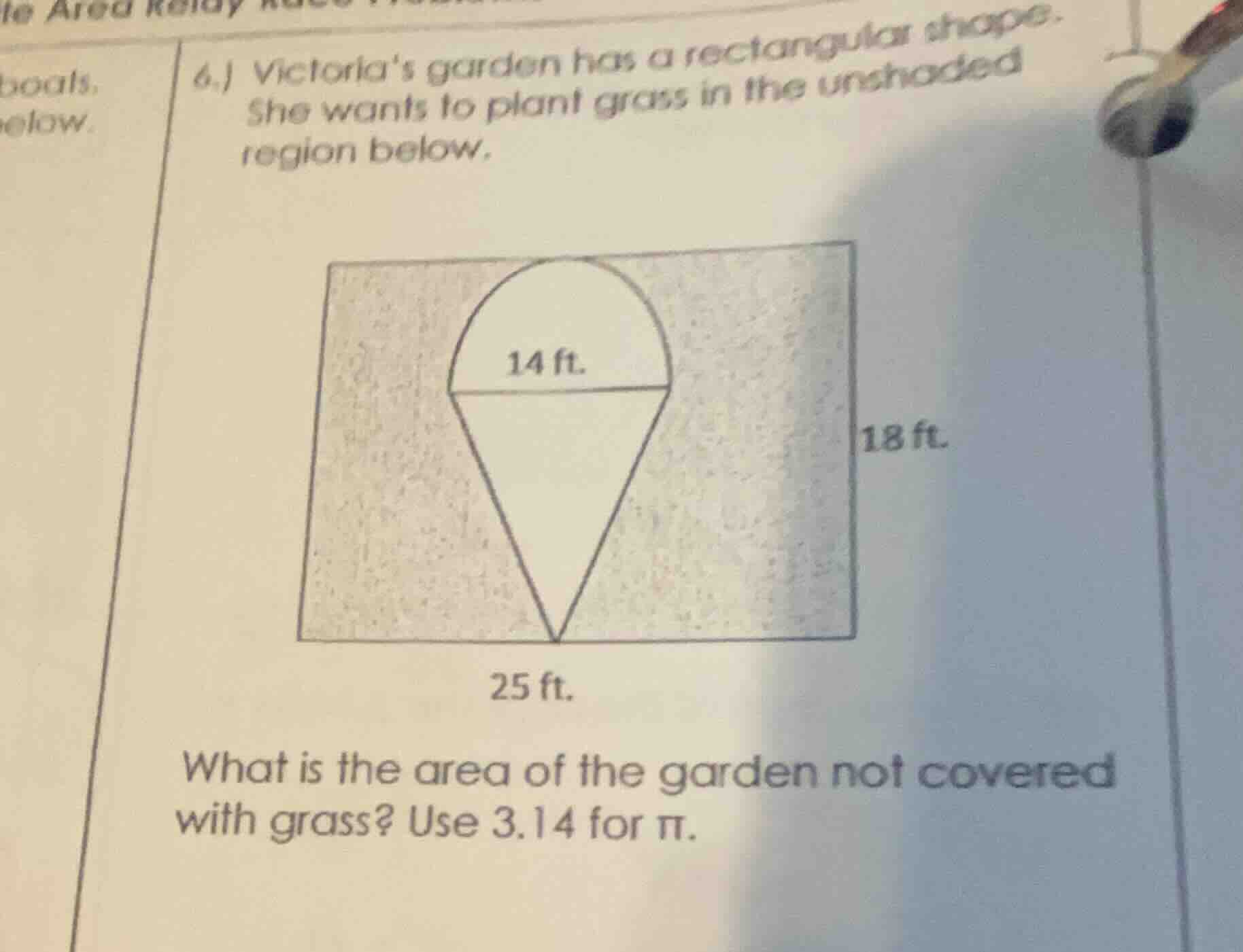 6.) victorias garden has a rectangular shape. she wants to plant grass …