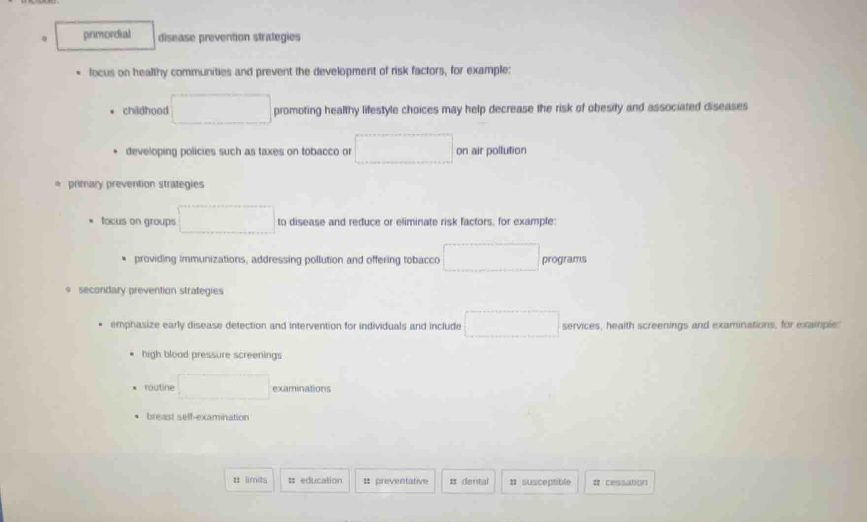 primordial disease prevention strategies - focus on healthy communities…