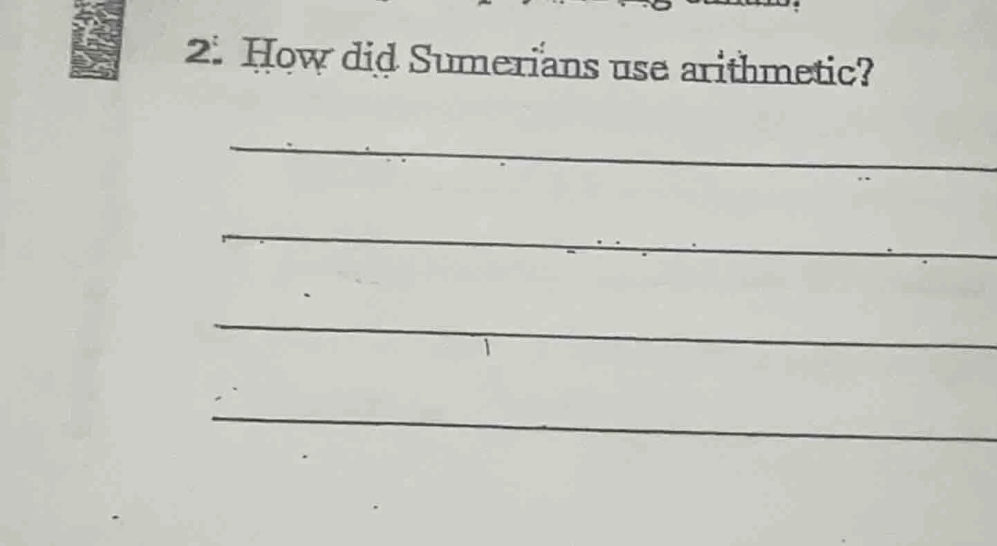 2. how did sumerians use arithmetic?
