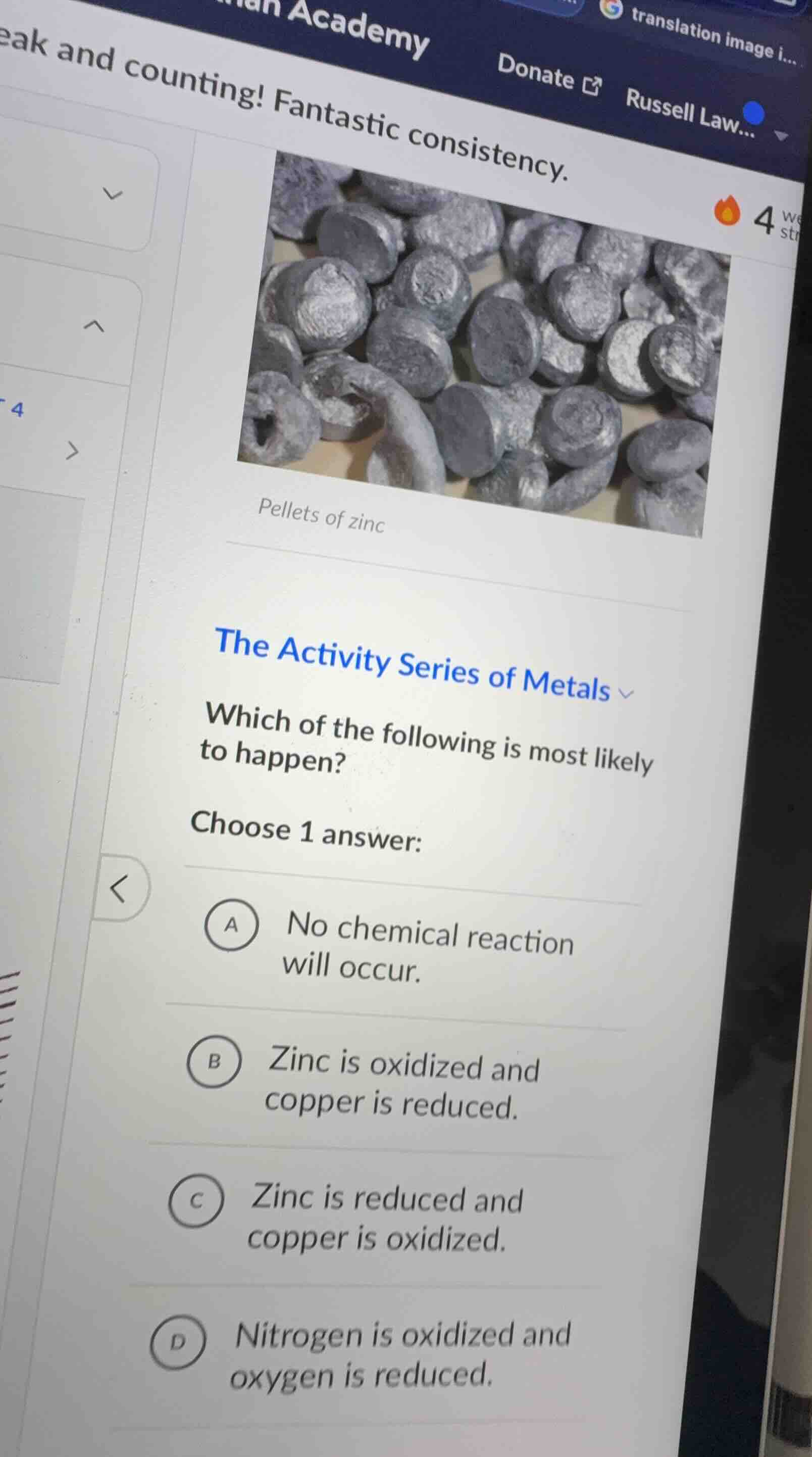the activity series of metals which of the following is most likely to …