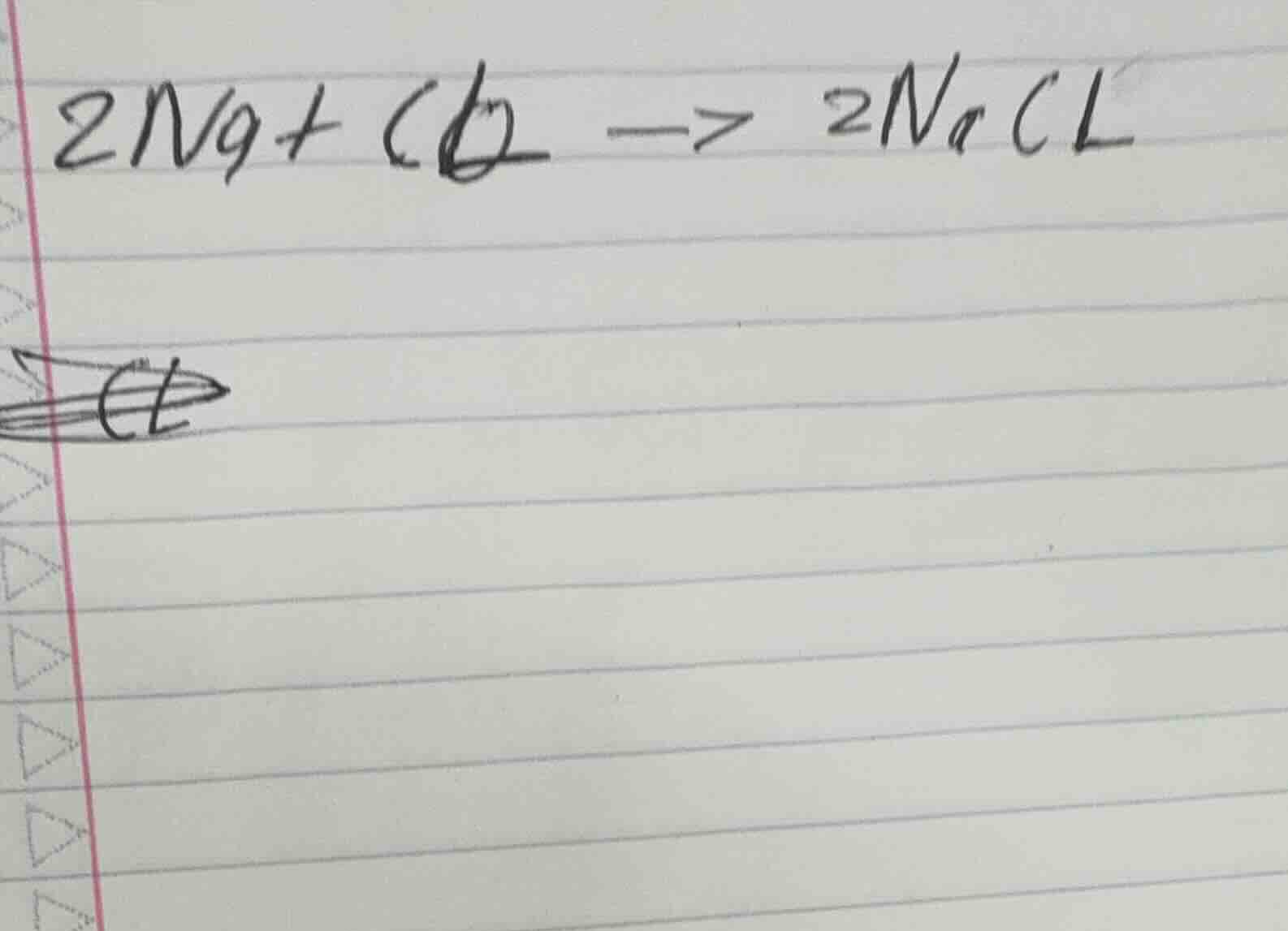 2ng + cl₂ -> 2nacl