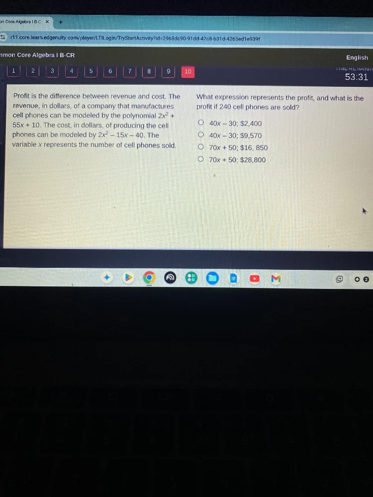 profit is the difference between revenue and cost. the revenue, in doll…