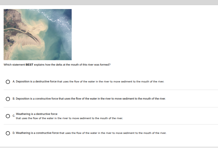 which statement best explains how the delta at the mouth of this river …