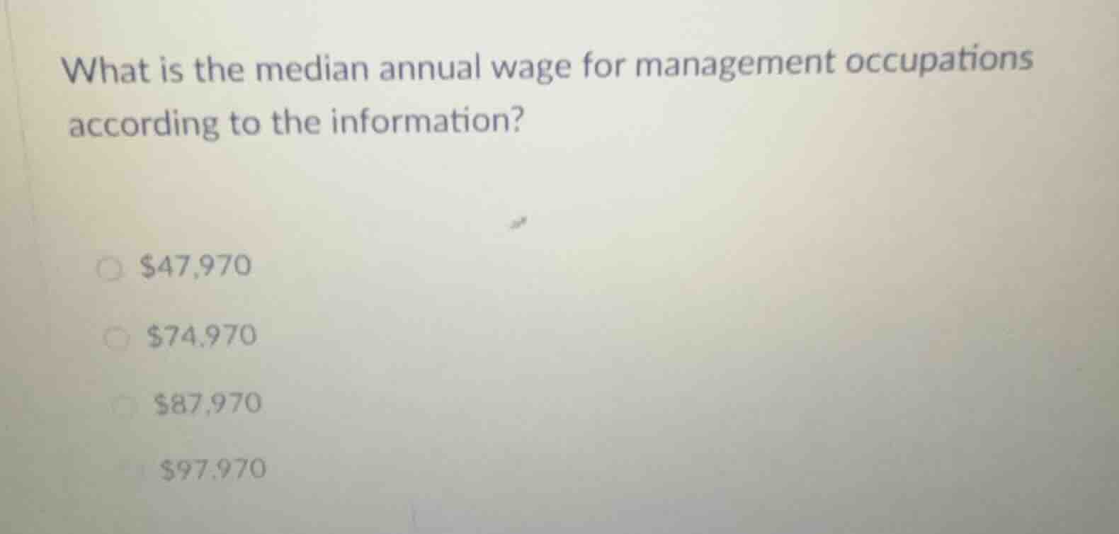 what is the median annual wage for management occupations according to …