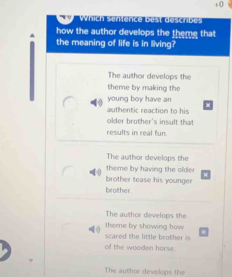 which sentence best describes how the author develops the theme that th…