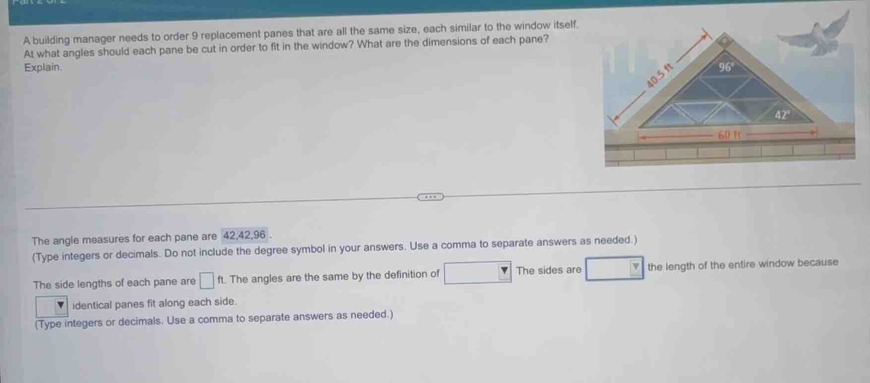 a building manager needs to order 9 replacement panes that are all the …