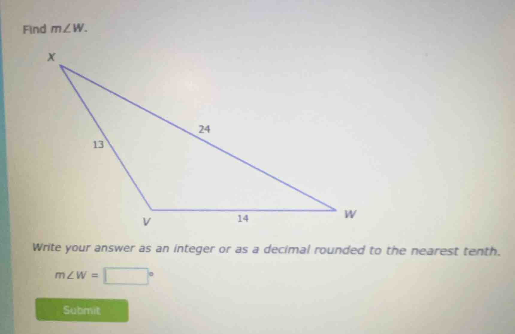 find ( mangle w ). write your answer as an integer or as a decimal roun…