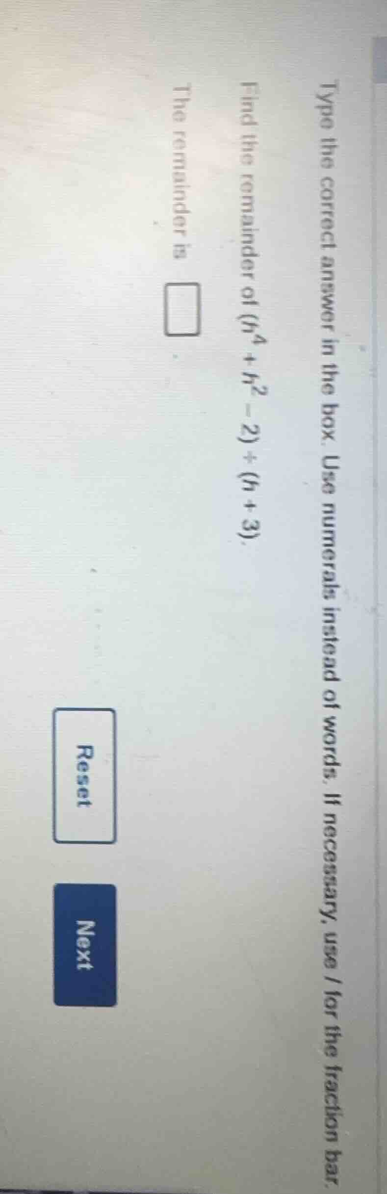 type the correct answer in the box. use numerals instead of words. if n…