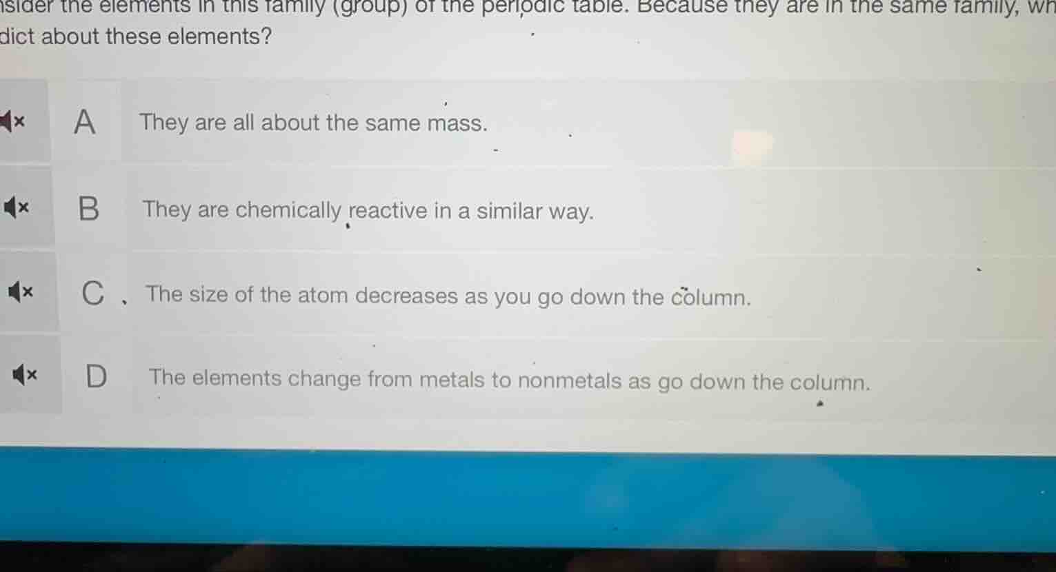 consider the elements in this family (group) of the periodic table. bec…