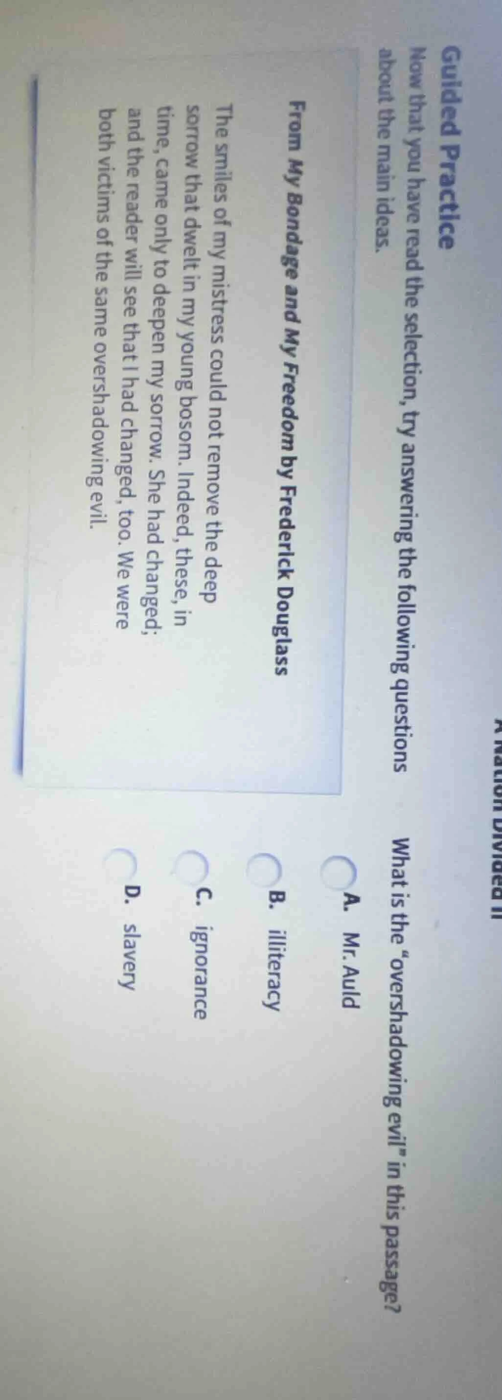 guided practice now that you have read the selection, try answering the…