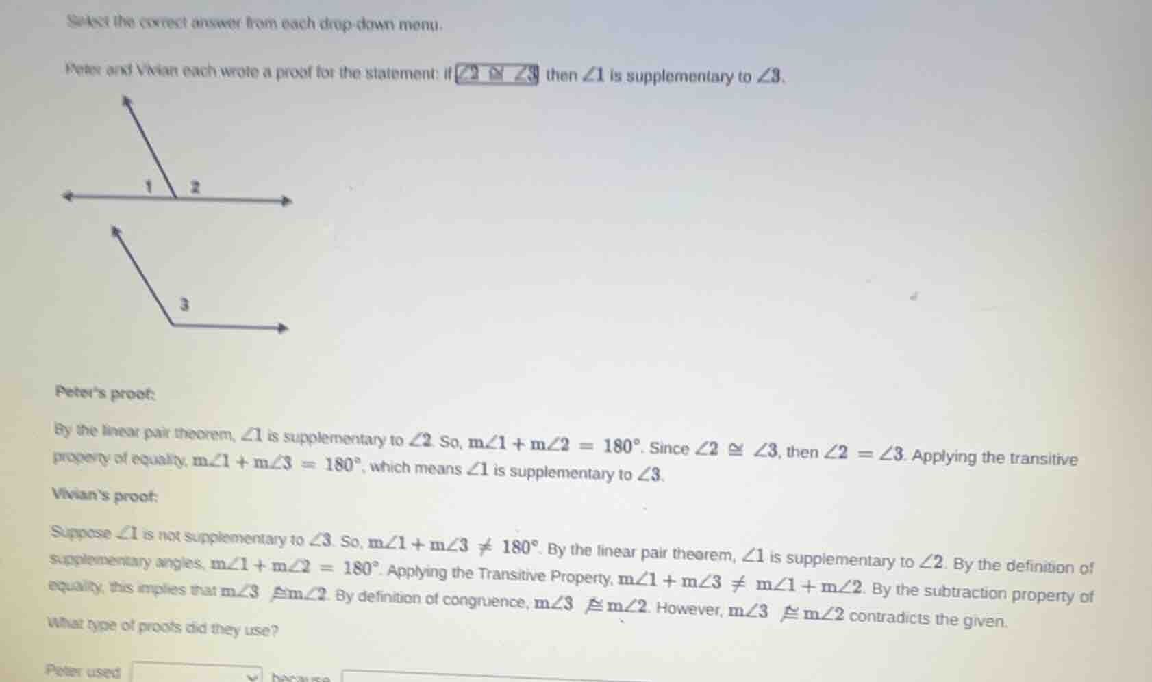 select the correct answer from each drop - down menu. peter and vivian …