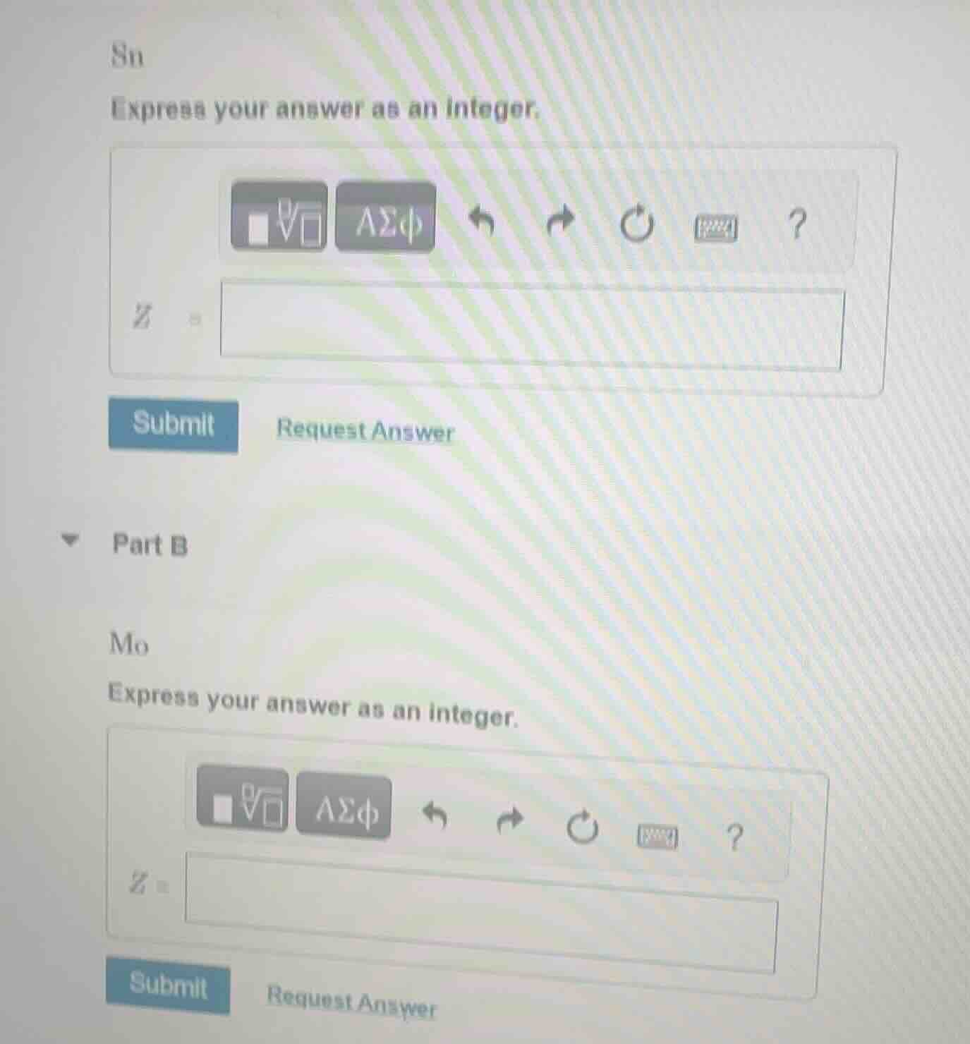 sn express your answer as an integer. z = submit request answer part b …