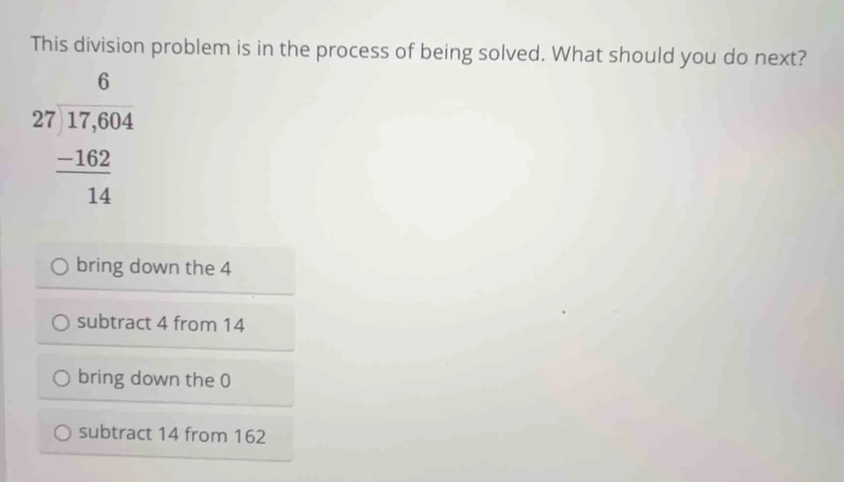 this division problem is in the process of being solved. what should yo…