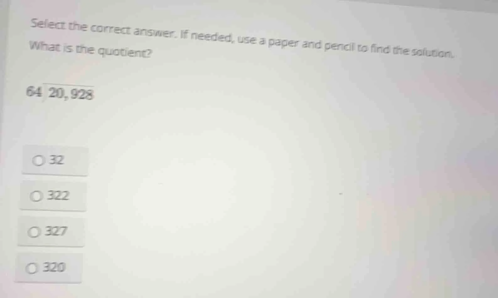 select the correct answer. if needed, use a paper and pencil to find th…