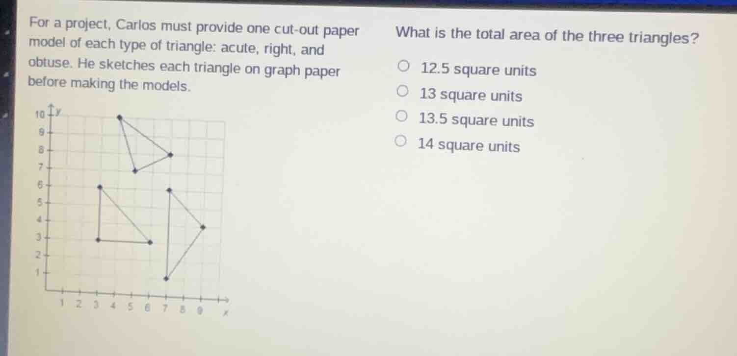 for a project, carlos must provide one cut - out paper model of each ty…