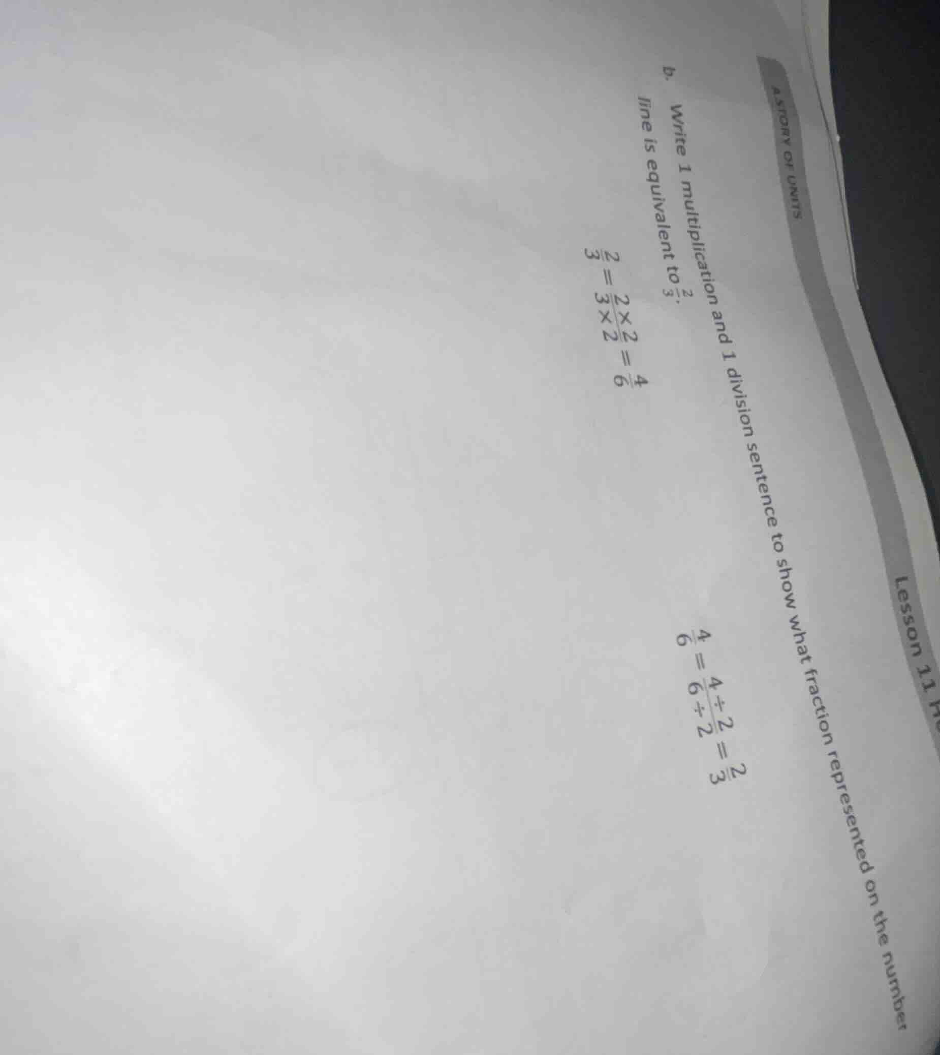 b. write 1 multiplication and 1 division sentence to show what fraction…