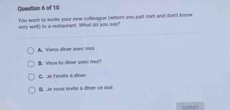 question 6 of 10 you want to invite your new colleague (whom you just m…