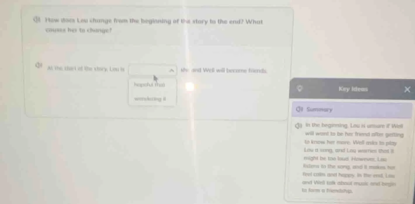 how does lou change from the beginning of the story to the end? what ca…