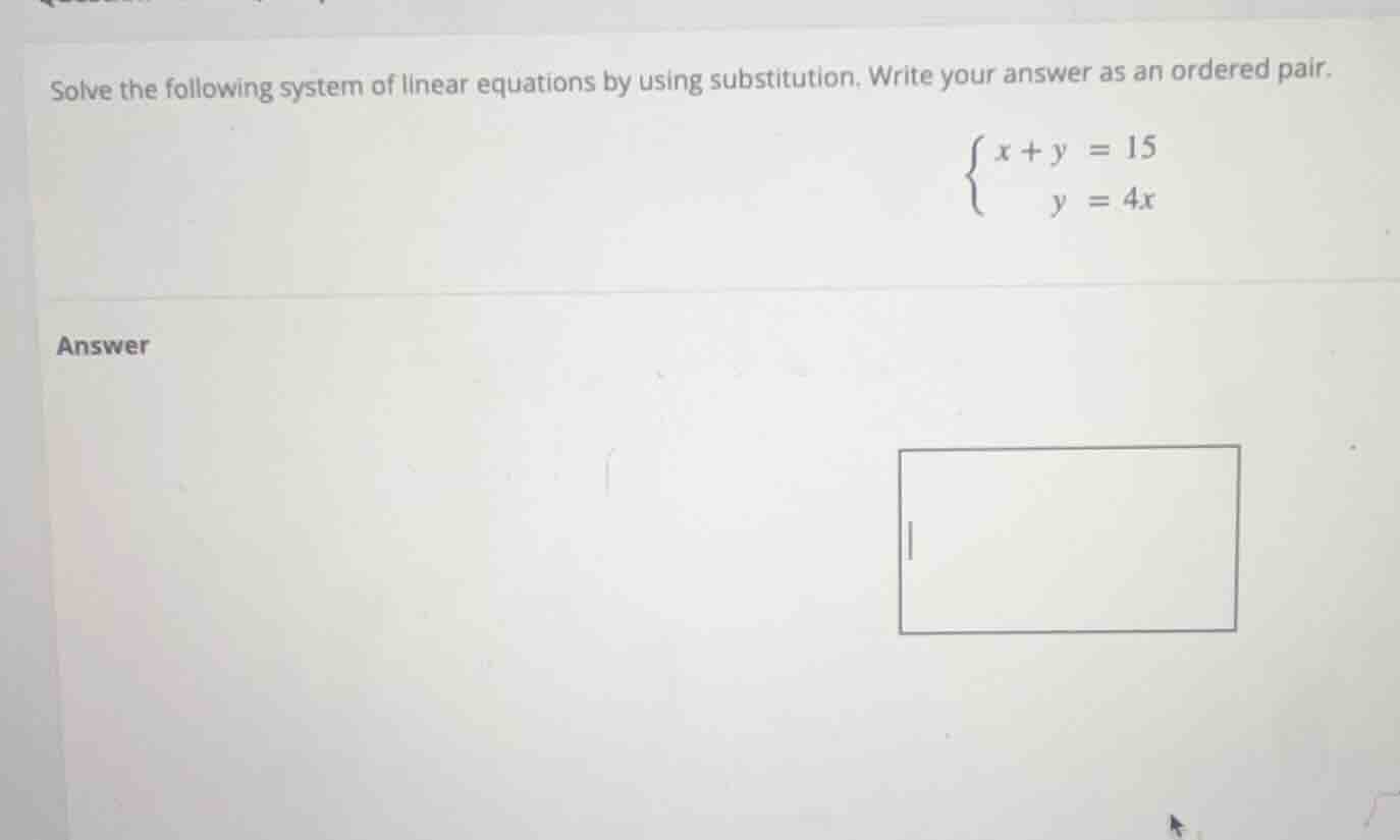 solve the following system of linear equations by using substitution. w…