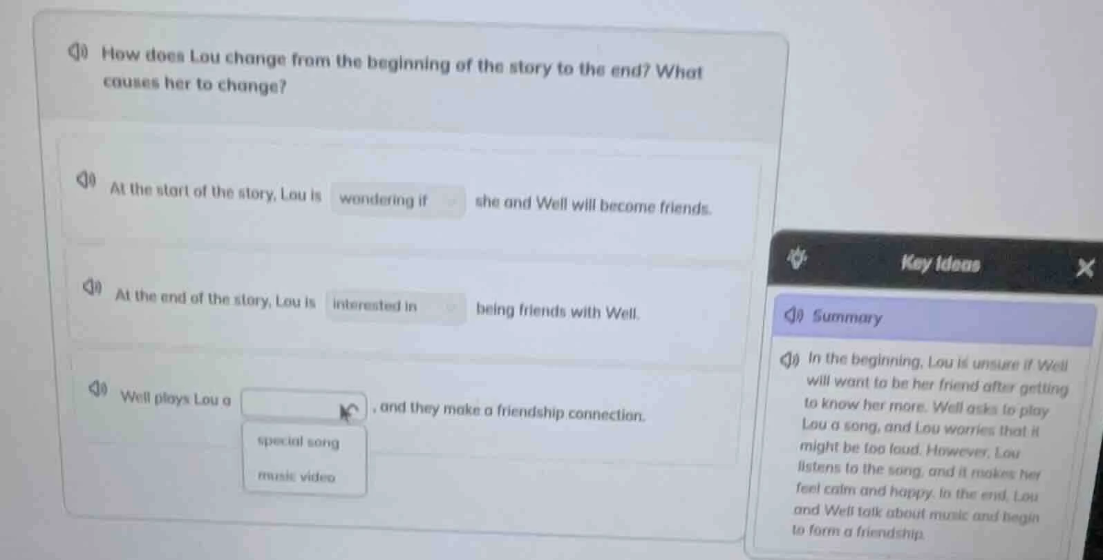 how does lou change from the beginning of the story to the end? what ca…